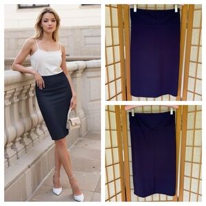 Hybrid & Co Navy High Waist Bodycon Pencil Skirt SZ 2X NWT